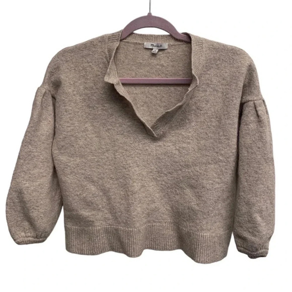 Madewell Wiltshire V-Neck Pullover Sweater in Heather Cobblestone Size M - Picture 5 of 9